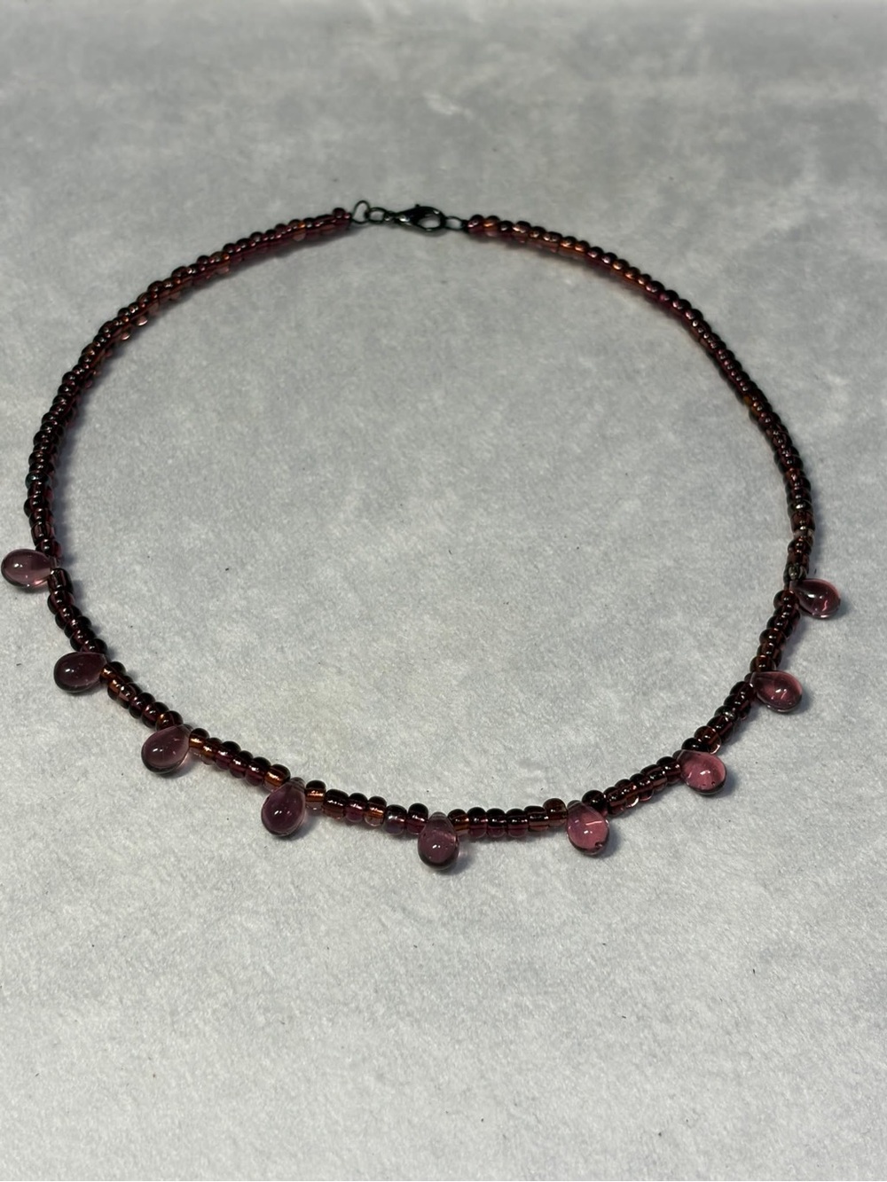 Garnet Beaded Teardrop Choker Necklace - Women Jewelry